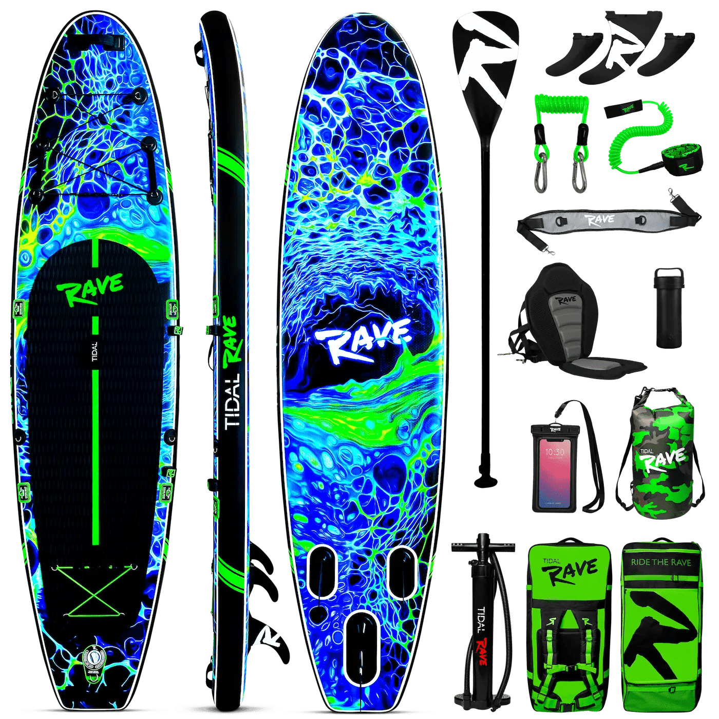 Tidal Rave™ ACRYLIC - Inflatable Paddle Board ~ Plazma