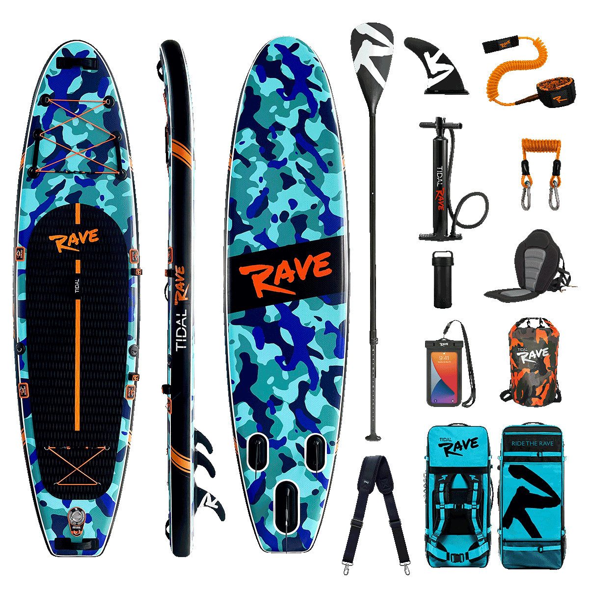 Tidal Rave™ NEON - Inflatable Paddle Board ~ Camo
