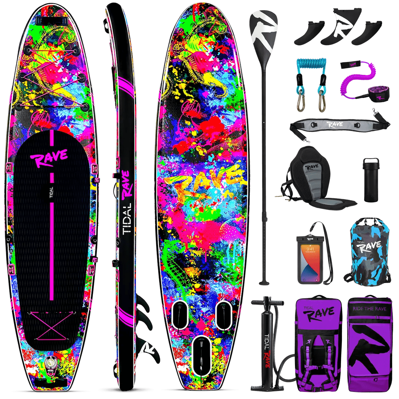 Tidal Rave™ NEON - 10’6 Inflatable Paddle Board ~ Oceana