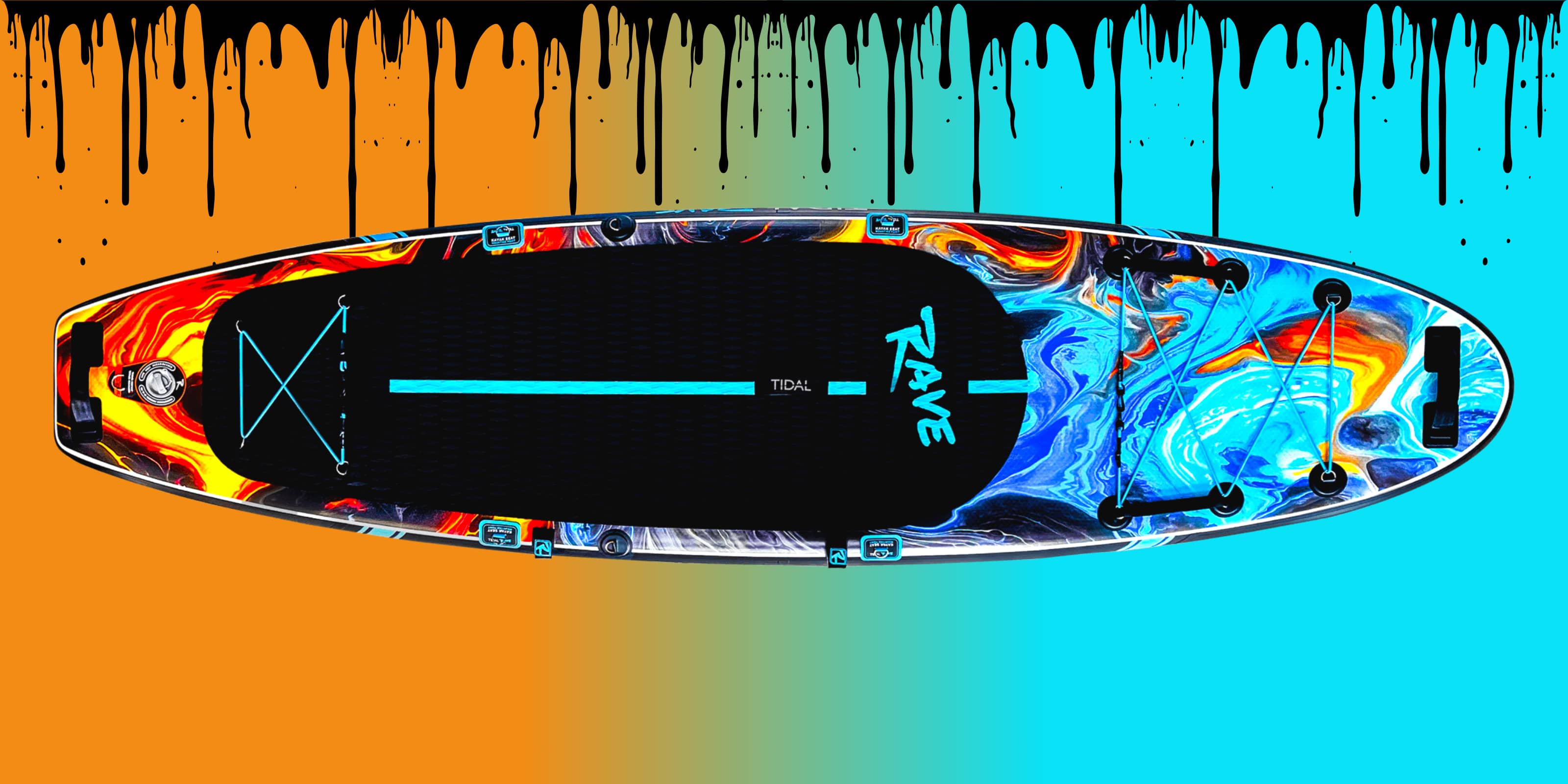 Tidal Rave™ ACRYLIC - 10'6 Inflatable Paddle Board ~ Fire & Ice