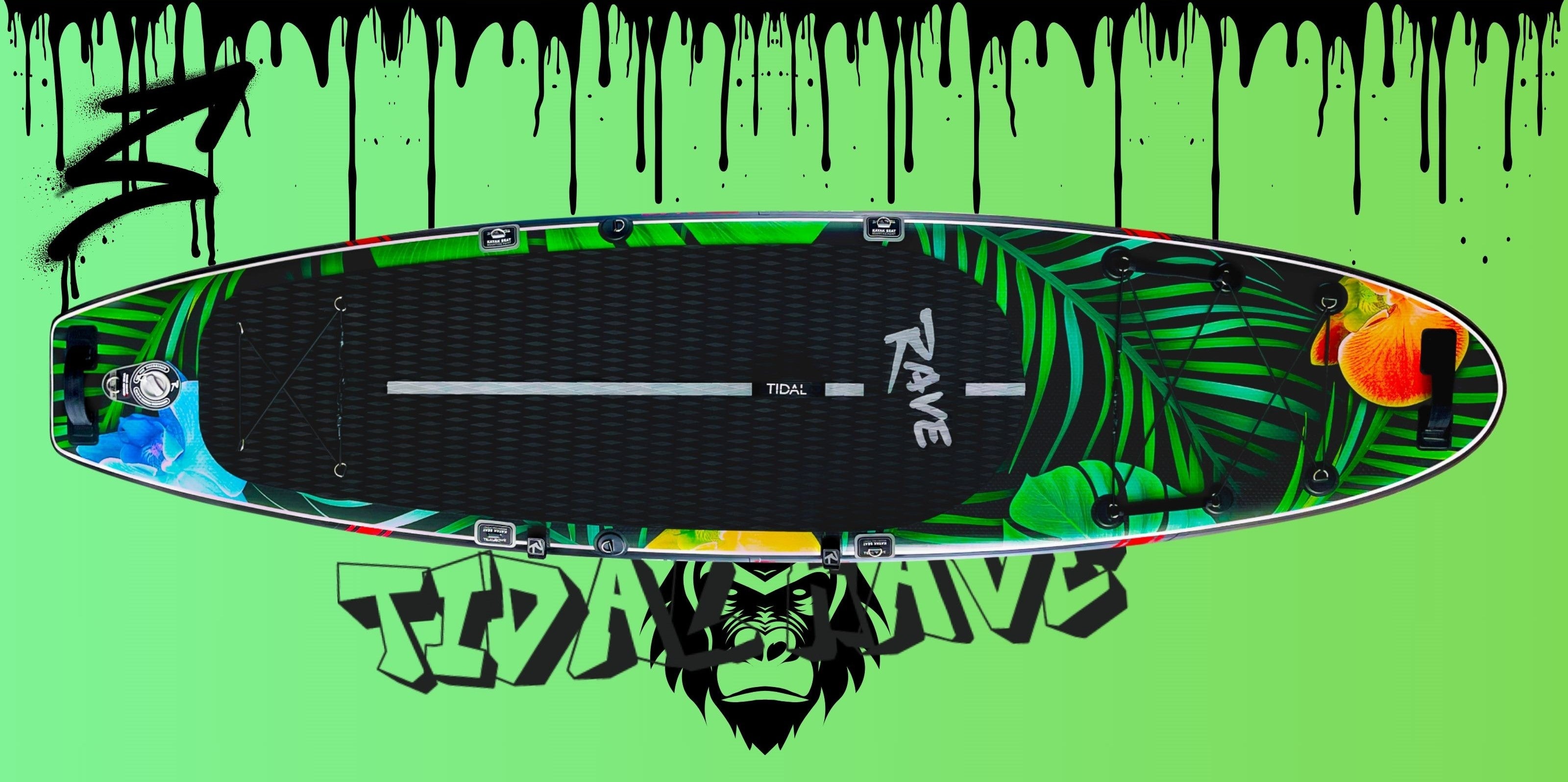 Underground sea 、Tropical、Bayou Smoke Show Wake Surfboard - Floral Inlay 2024 - Salty Shores Surf Co